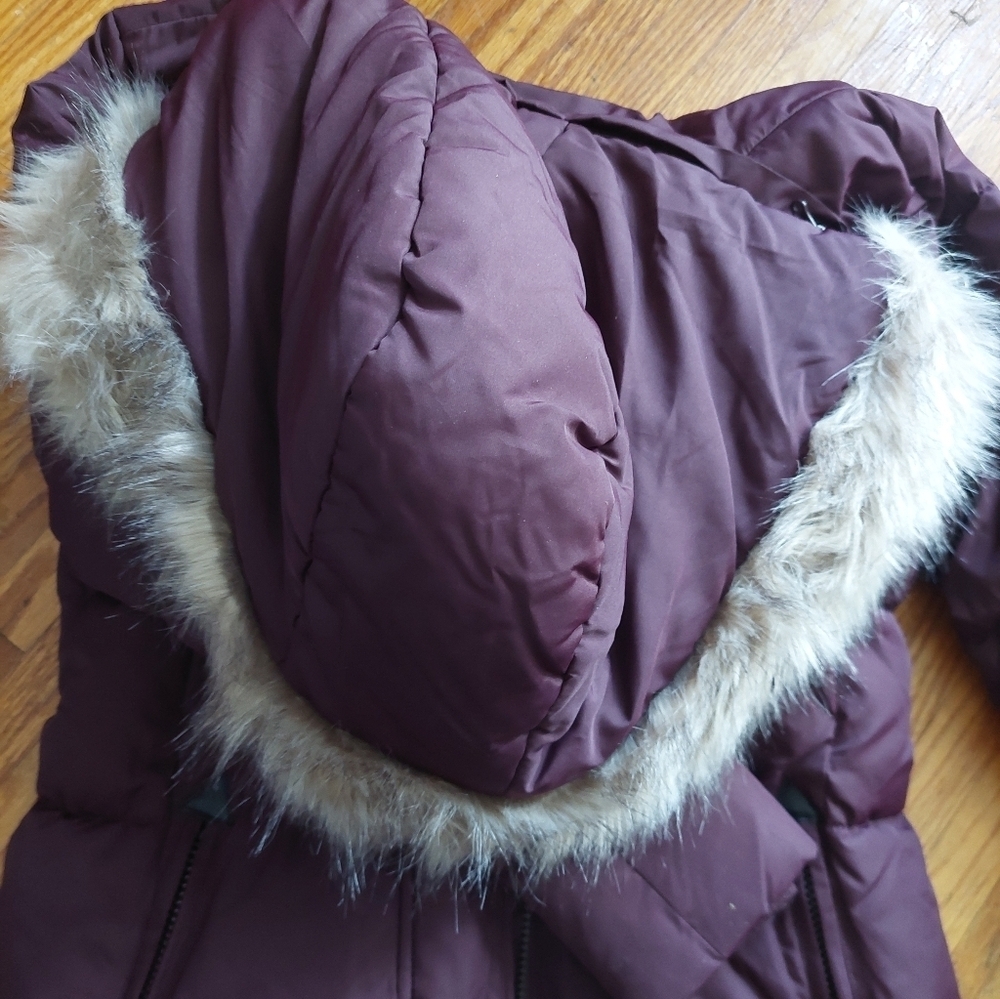NWT Lauren RALPH Lauren PARKA Jacket Faux Fur Cranberry ( Not Purple)  Bag B - Picture 9 of 10